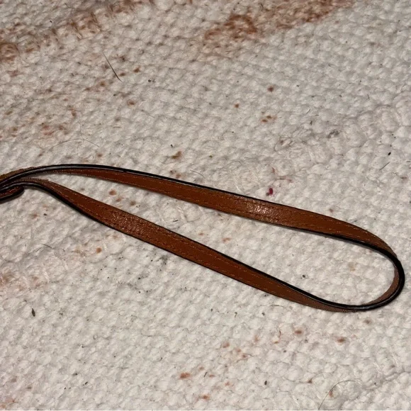 Polo Ralph Lauren Beige Wristlet Pouch Beige Leather Women's Cosmetic Bag - Picture 10 of 11